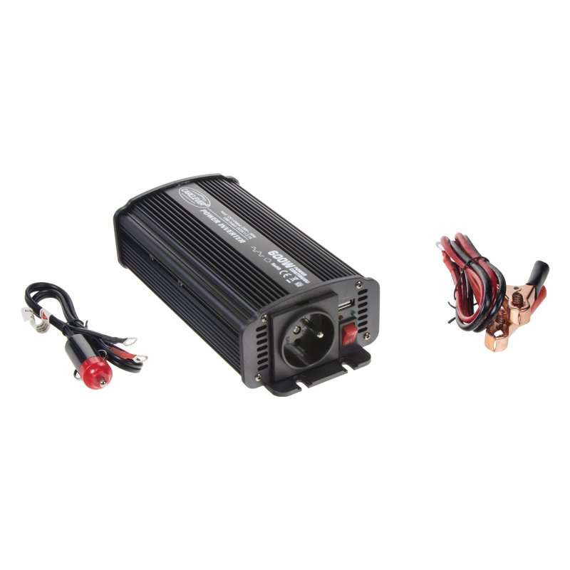 CARCLEVER Měnič napětí z 12/230V + USB, 600W (35612)