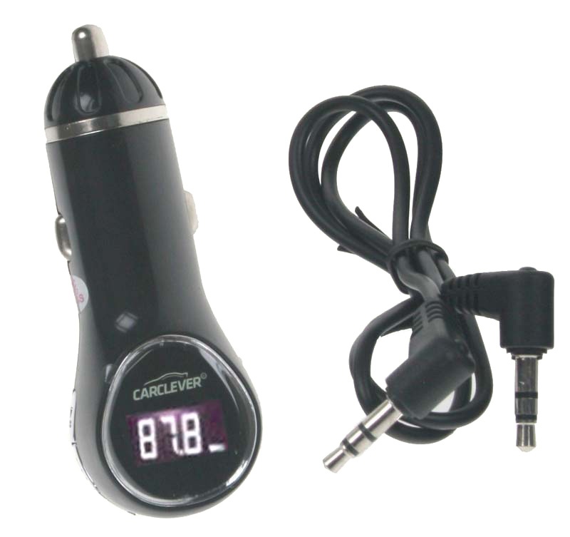 MP3/FM modulátor bezdrátový s USB/AUX vstup do CL, USB nabíječka (80548)