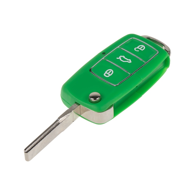 Náhr. obal klíče pro Škoda, VW, Seat, 3-tlačítkový, zelený (48VW105gre)