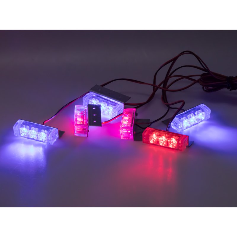 PREDATOR LED do mřížky, 12V, modro-červená (kf745-6blre)
