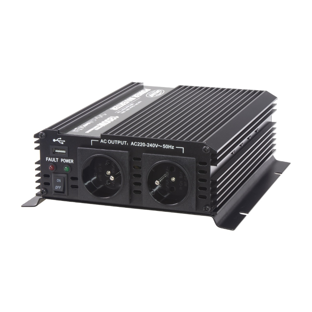 CARCLEVER Měnič napětí z 24/230V + USB, 1200W (351224)