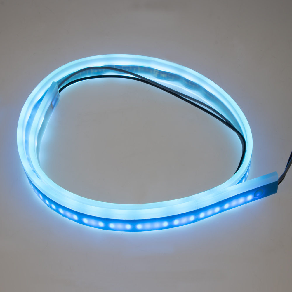 nE LED silikonový extra plochý pásek ledově modrý 12 V, 60 cm (LFT60slimiceblu)