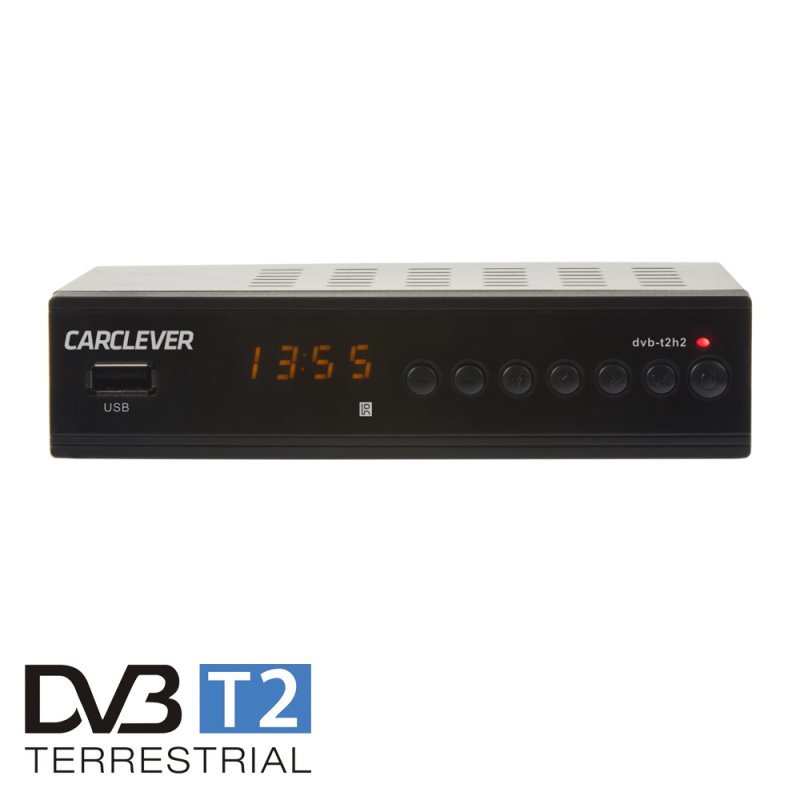 CARCLEVER DVB-T2 / HEVC / H.265 set-top box / multimediální přehrávač s USB / SCART / HDMI / RJ45 / PWR AKCE (zvětšit obrázek)