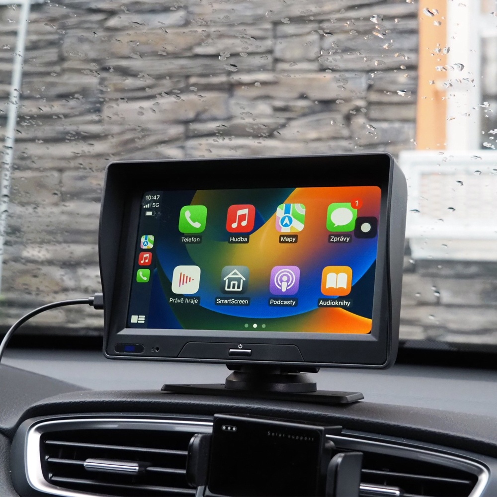 CARCLEVER Monitor 7 s Apple CarPlay, Android auto, Bluetooth, DUAL DVR (ds-755caDVR) AKCE (zvětšit obrázek)