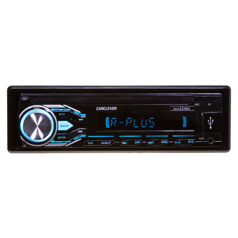 CARCLEVER 1DIN 12/24V autorádio BLUETOOTH/USB/SD/AUX/APP, odnímatelný panel (scc224bt)