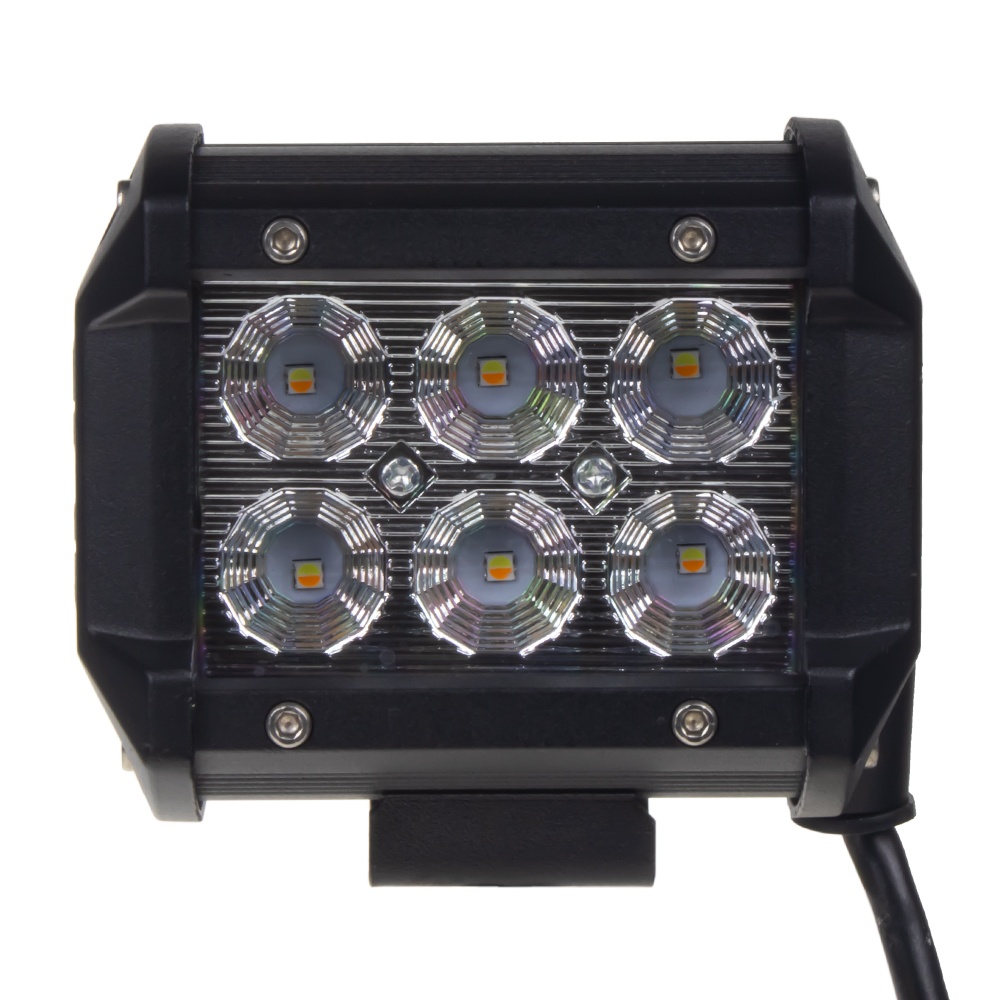 LED světlo obdélníkové bílé/oranžový predátor 6x3W, 99x80x65mm (wl-822wo)