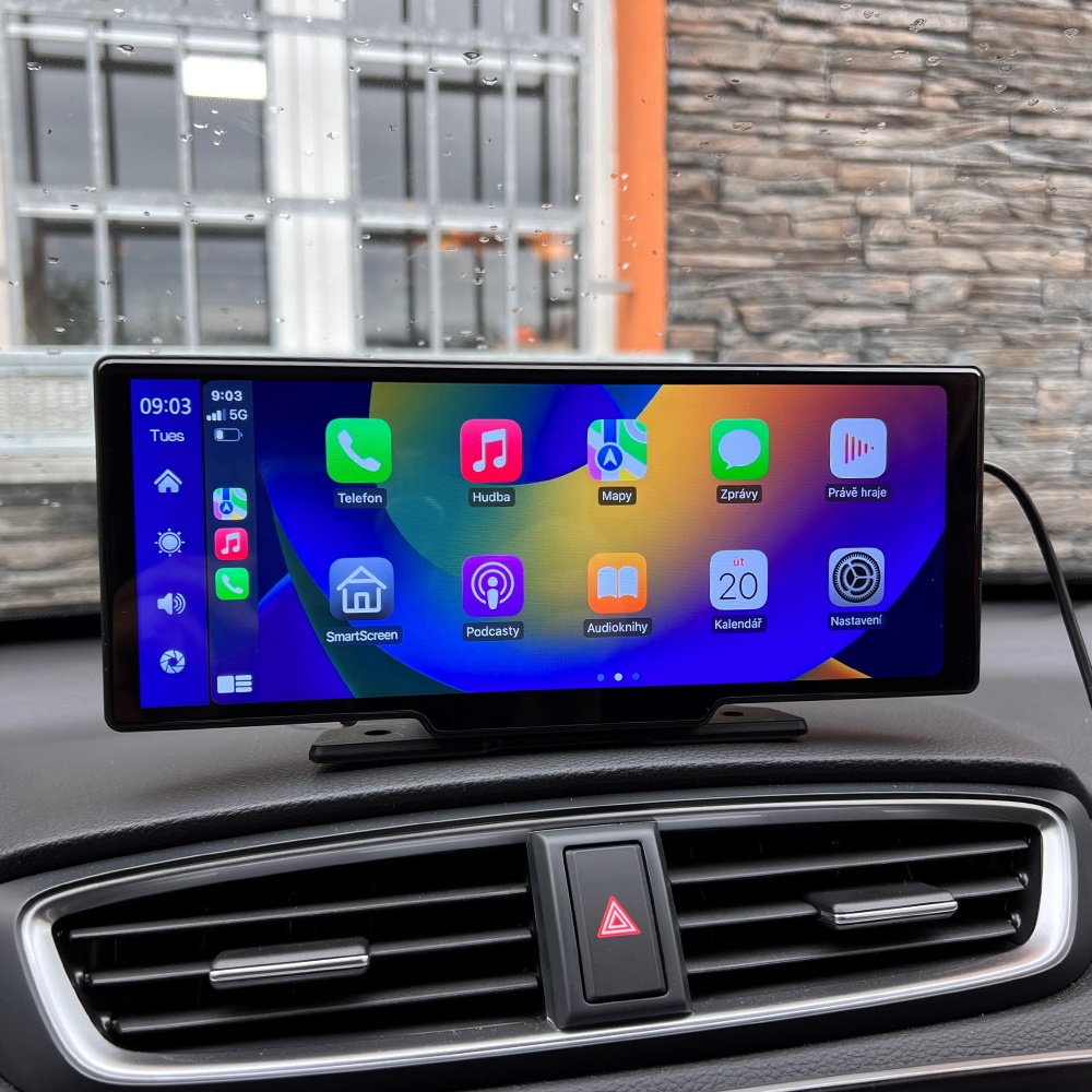 CARCLEVER Monitor 10,26 s Apple CarPlay, Android auto, Bluetooth, DUAL DVR (ds-126caDVR) (zvětšit obrázek)