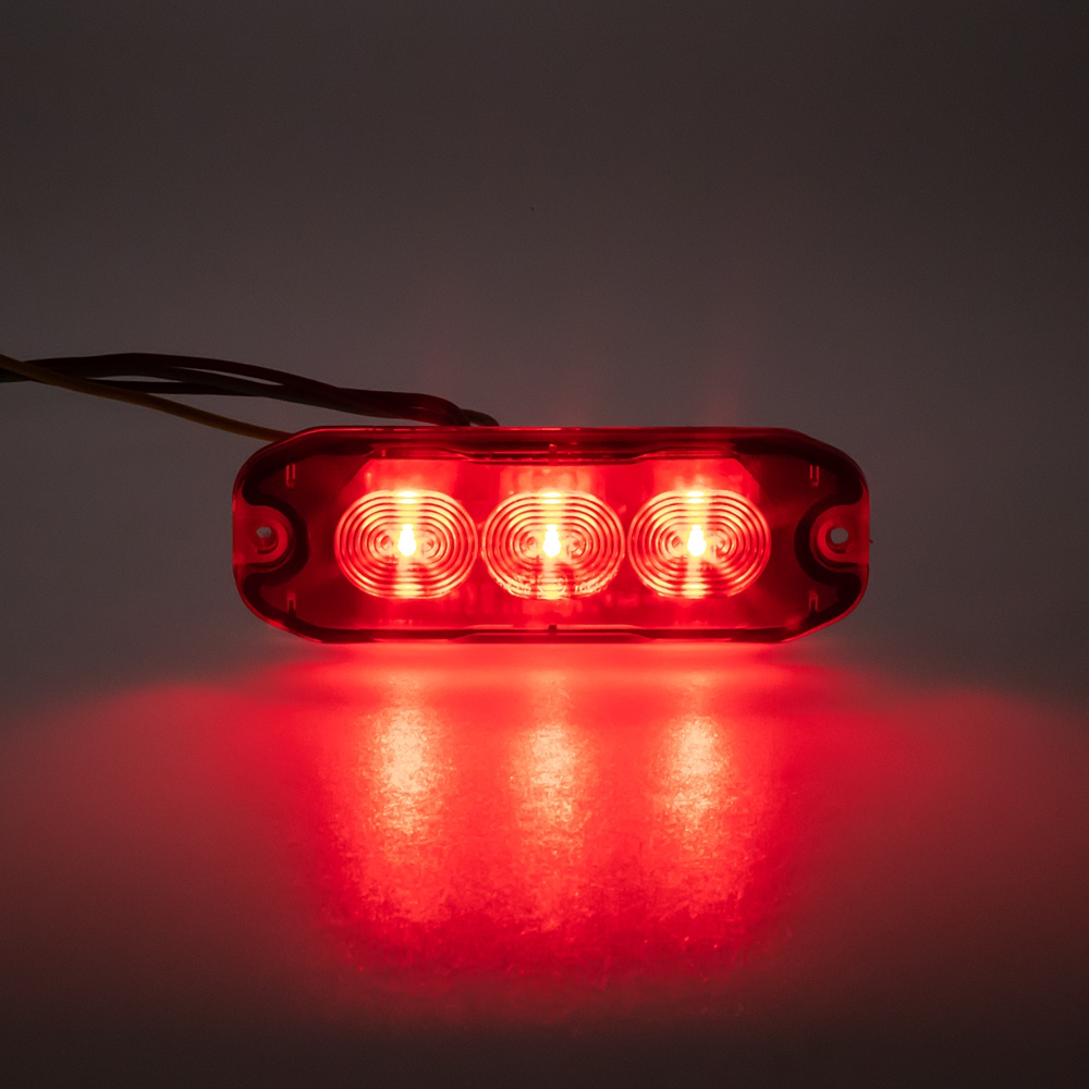 CARCLEVER PROFI SLIM výstražné LED světlo vnější, červené, 12-24V, ECE R10 (CH-073red)