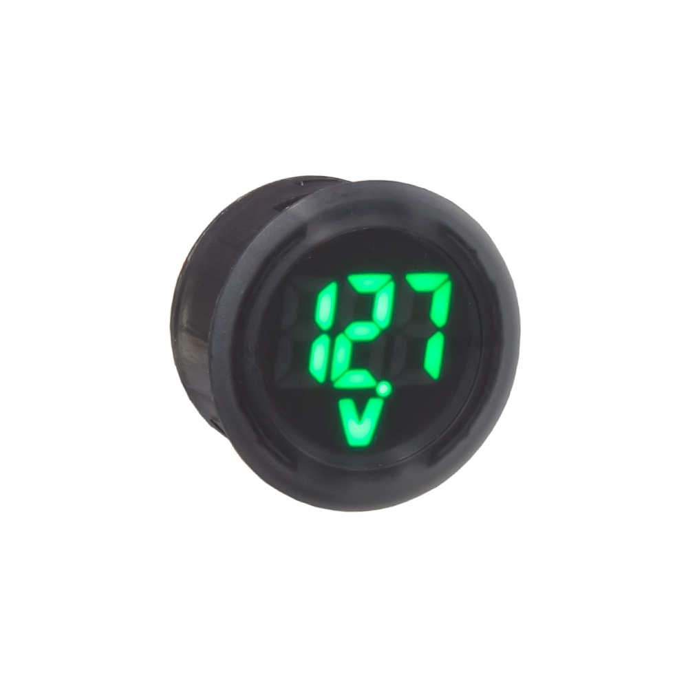 x Digitální voltmetr kulatý 5 - 100V, zelený (34593G)