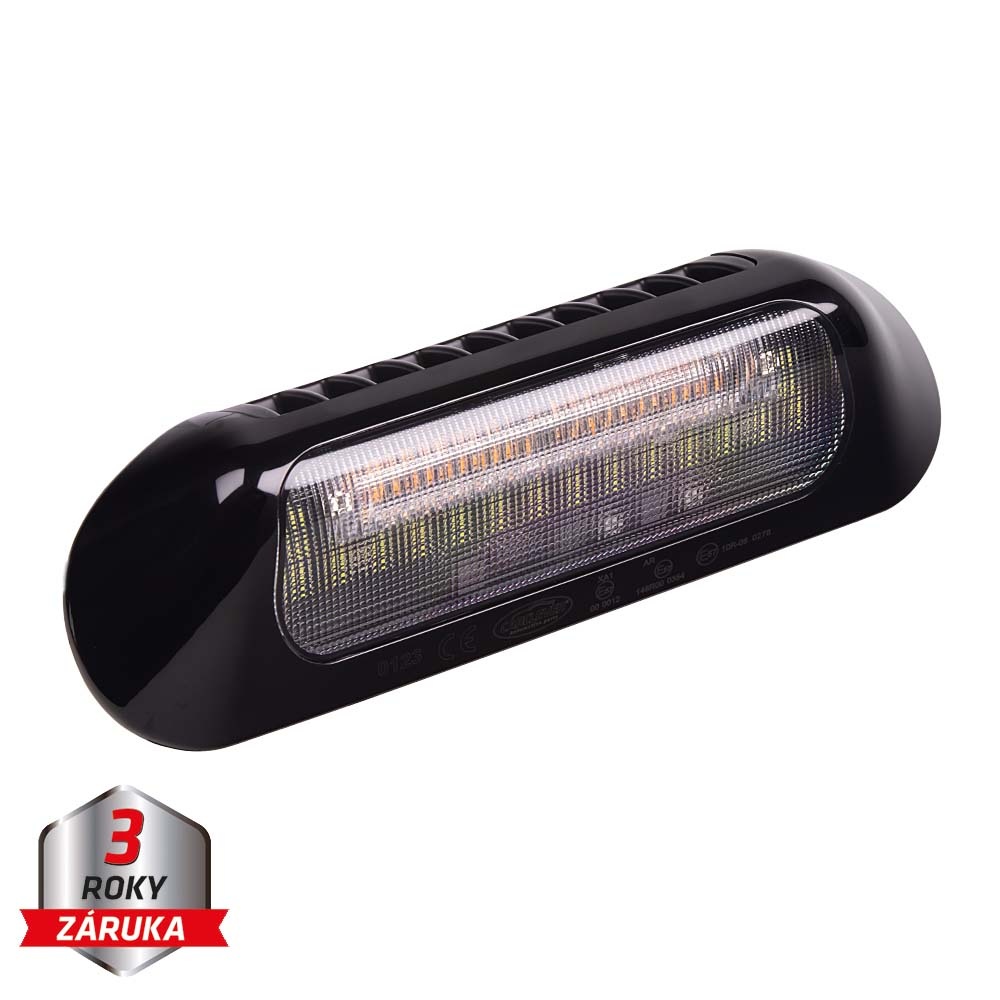 LED světlo nástěnné s výstražným světlem, černé, 48W, ECE R65 (wl-B035)