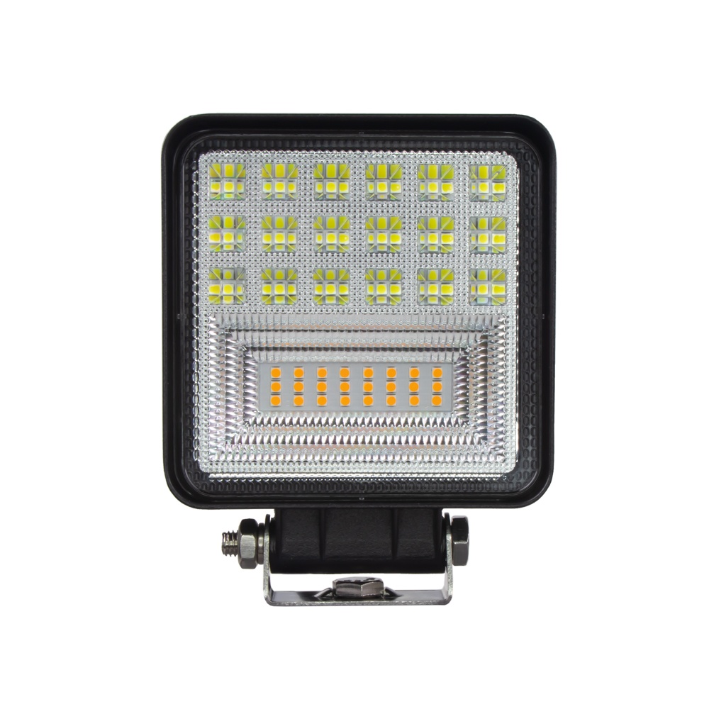 LED světlo hranaté bílé/oranžové, 42x3W, ECE R10 (wl-831wo)