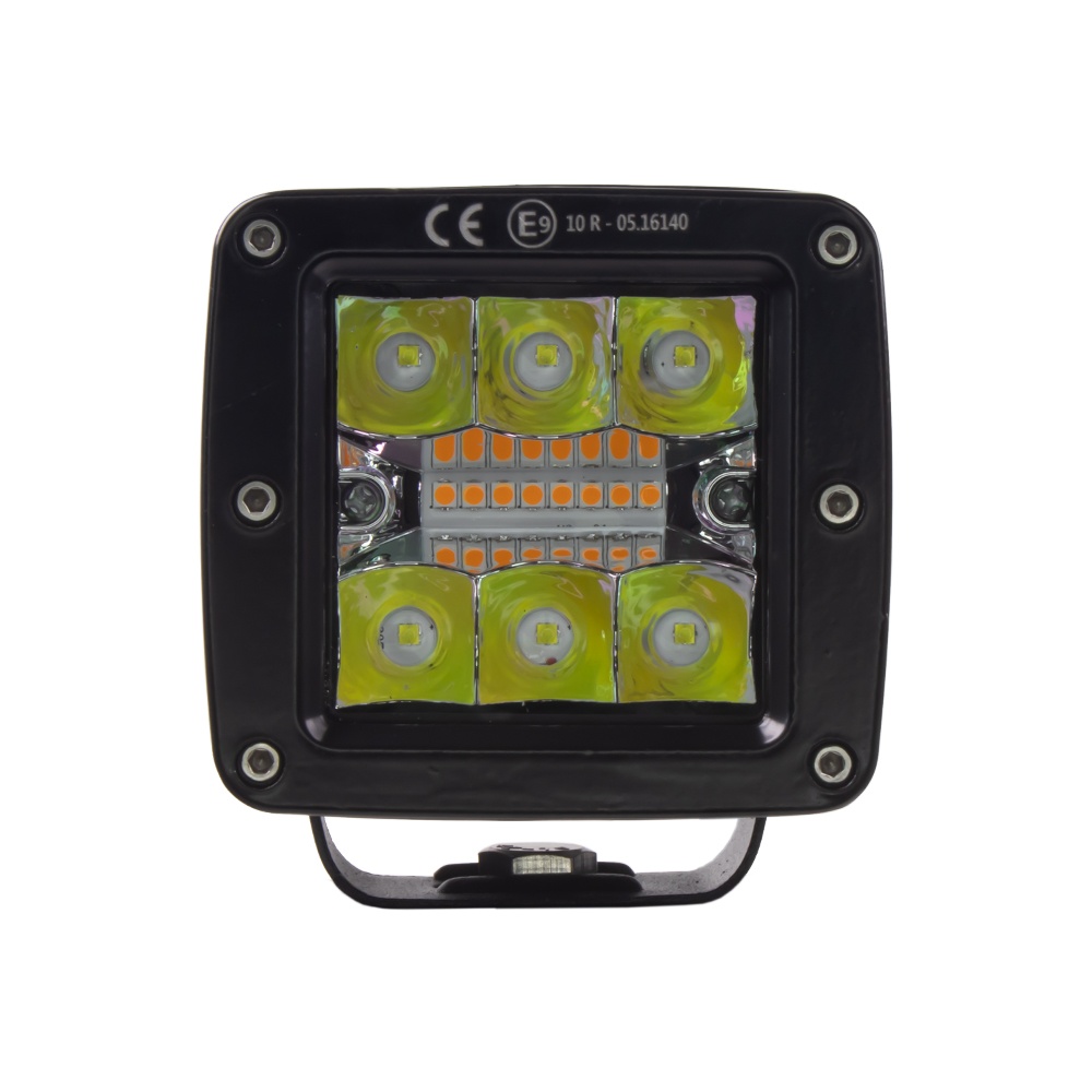LED světlo hranaté bílé/oranžové, 42W, ECE R10 (wl-848wo)