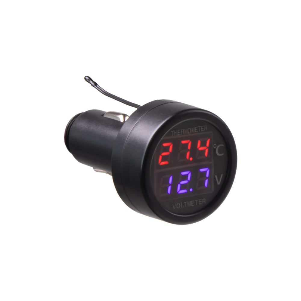 Digitální voltmetr s teploměrem do CL zásuvky, 12-24V (34665)