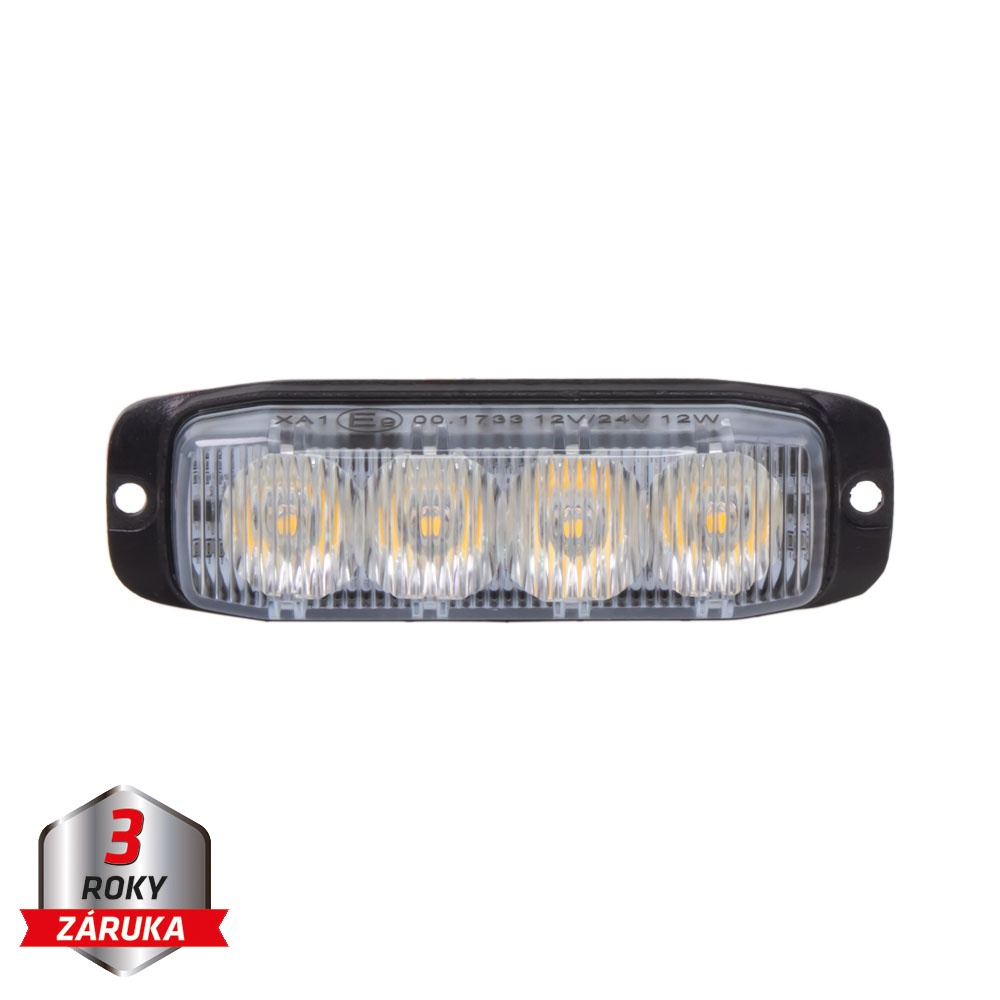PROFI SLIM výstražné LED světlo vnější, oranžové, 12-24V, ECE R65 (CH-03)
