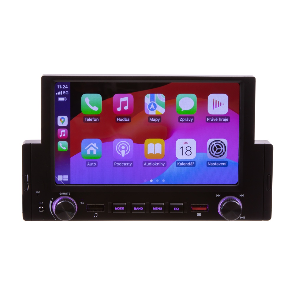 CARCLEVER 1DIN autorádio s 6,2 LCD/3x USB/Bluetooth/CarPlay/AndroidAuto/Mirrorlink (scc170cabt)