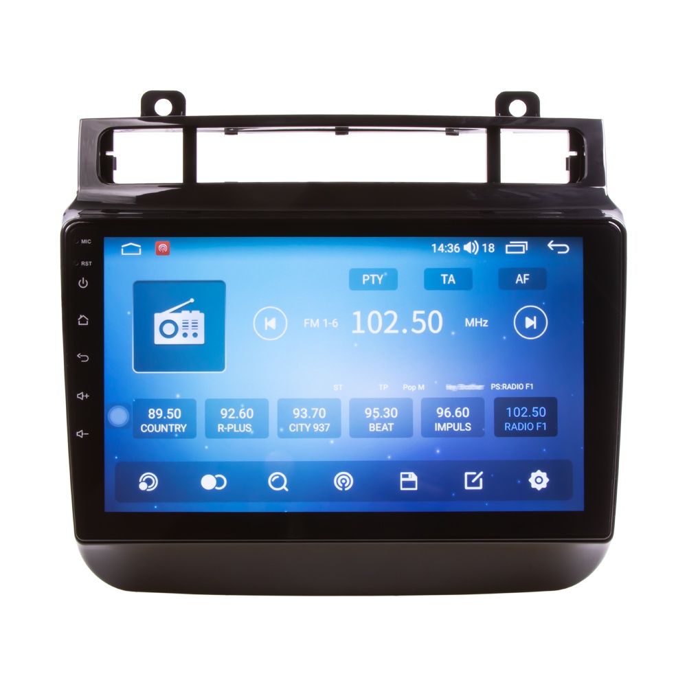 CARCLEVER Autorádio pro VW Touareg 2011-2017 s 9 LCD, Android, WI-FI, GPS, CarPlay, 4G, Bluetooth, 2x USB (80816A4)