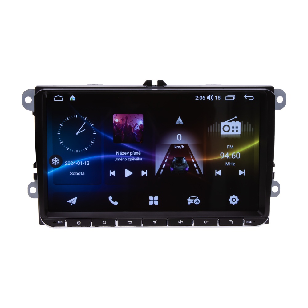 CARCLEVER Autorádio pro VW, Škoda s 9 LCD, OS Android, WI-FI, GPS, CarPlay, Bluetooth, 2x USB, 4G (80896AC4)