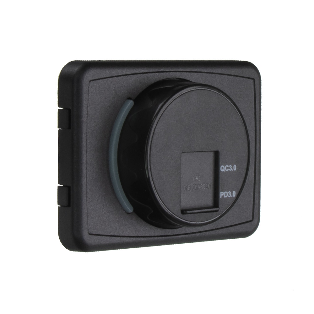 USB QC3.0 + USB-C zásuvka 12/24V, montáž na povrch (34661D.2)