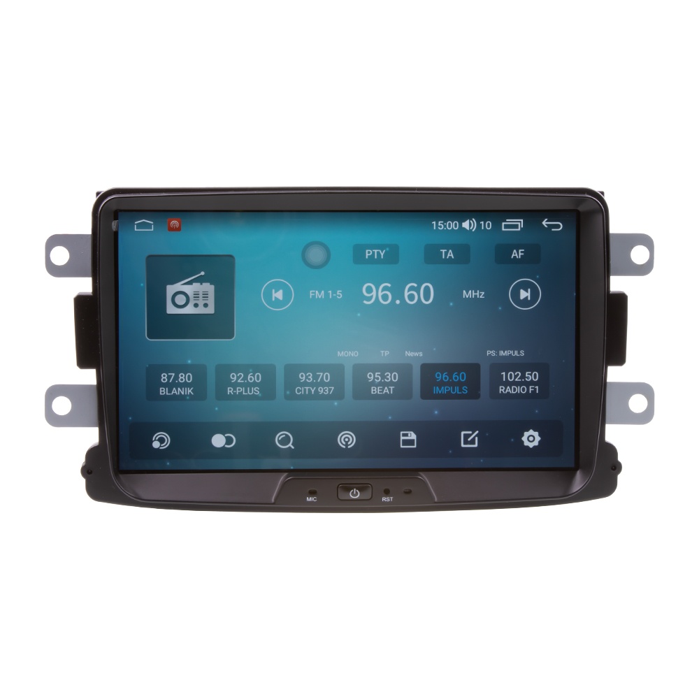 CARCLEVER Autorádio pro Dacia, Renault, Opel s 8 LCD, Android, WI-FI, GPS, CarPlay, 4G, Bluetooth, 2x USB (80895A4)