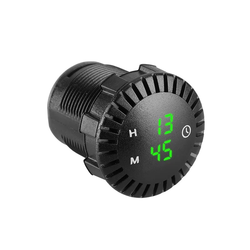 Digitální LED hodiny 12-24V, zelené (34671G)