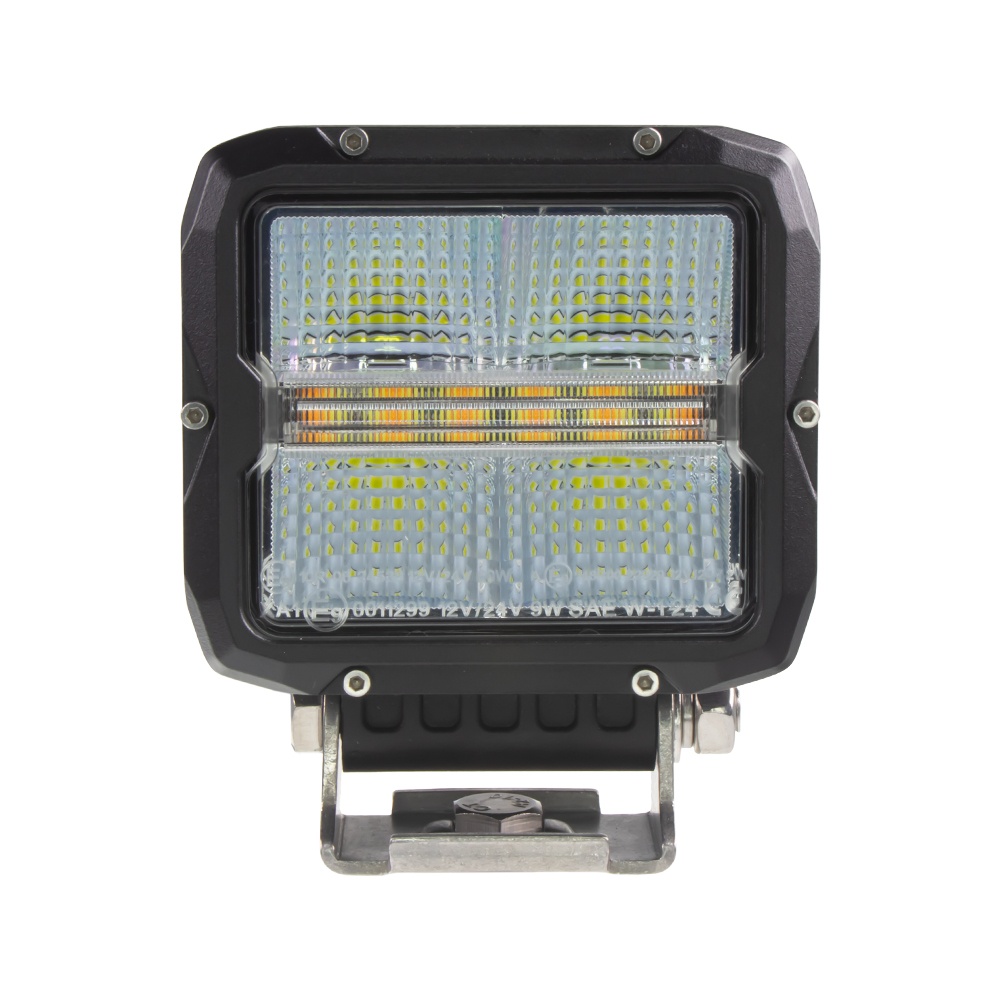 LED světlo obdélníkové bílé/oranžové, 60W, 105x117mm, ECE R65 (wl-462wo)