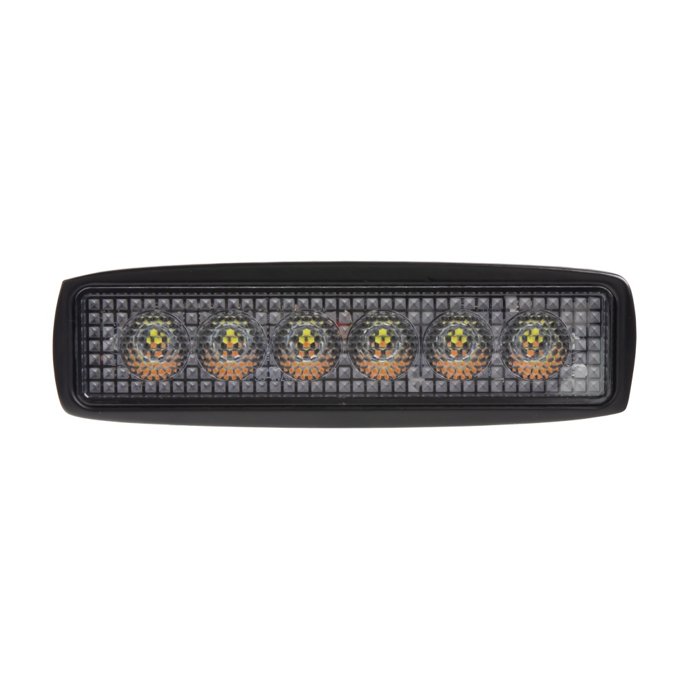 LED světlo obdélníkové, bílé/oranžové, 6x3W/6x1W, 160mm, ECE R10 (wl-718wo)