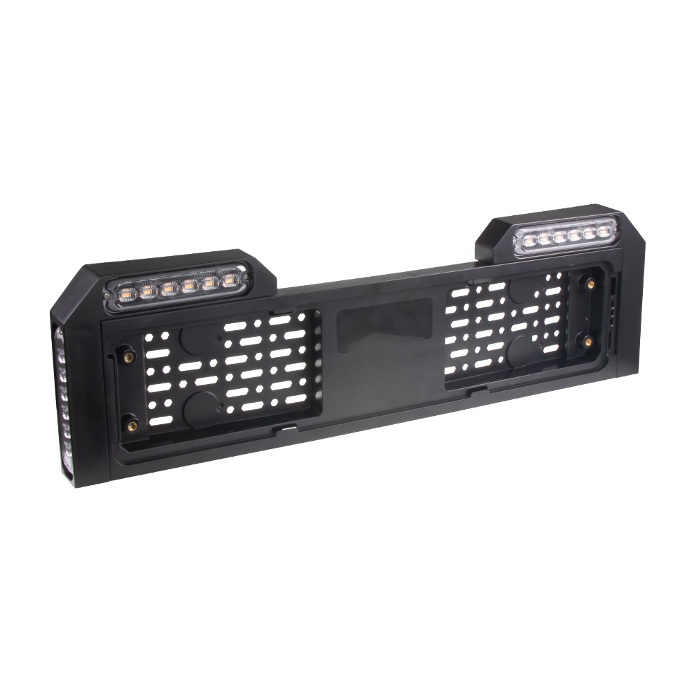 4x PREDATOR 6x4W LED pod SPZ, 12-24V, prohnutové, oranžové, ECE R65 (brRZ03A)