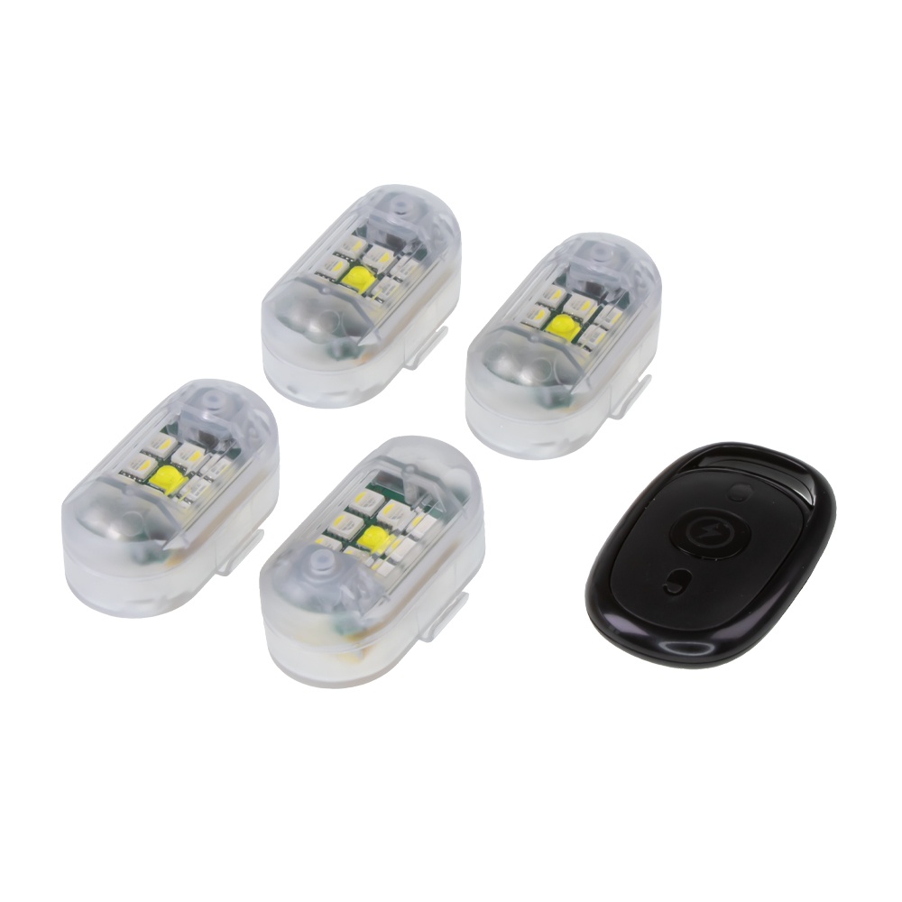 4x AKU LED výstražné světlo na motocykl (wl-m04)