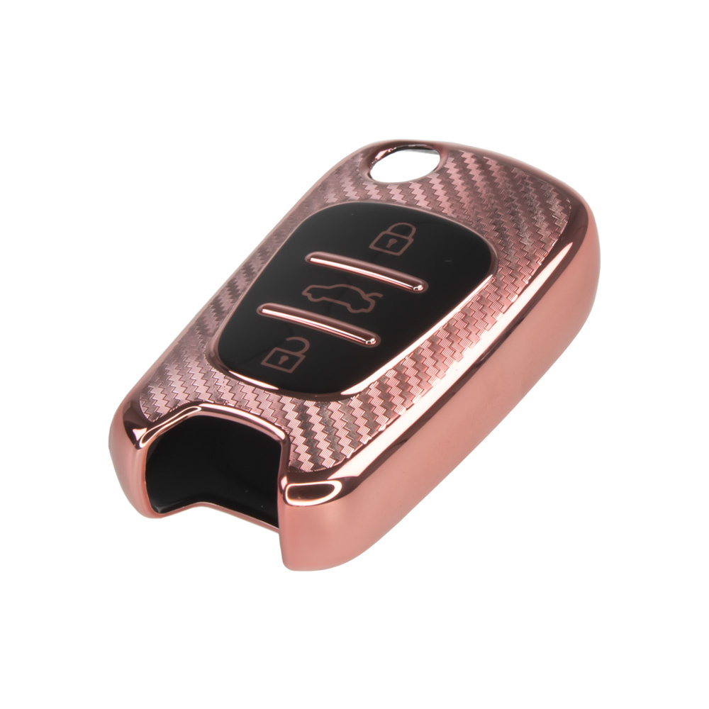 TPU obal pro klíč Hyundai/Kia, carbon růžový (484HY102RS)