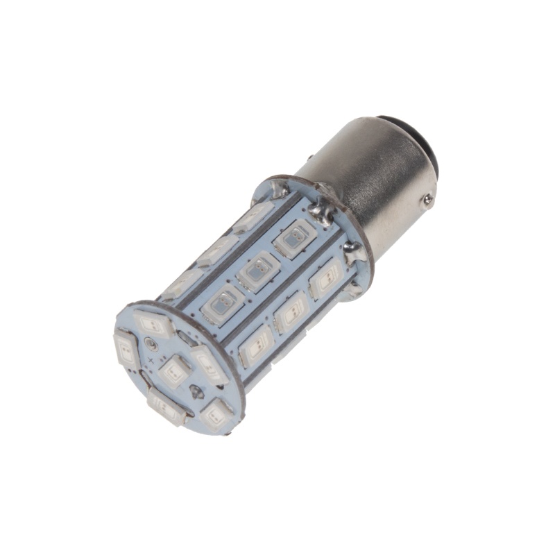 LED BAY15d (dvouvlákno) červená, 12V, 27LED/3SMD (95143red) 2 ks